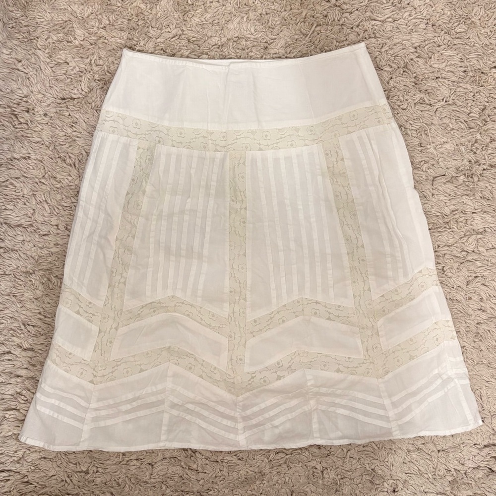 White Vintage Lace Women's Midi Skirt
